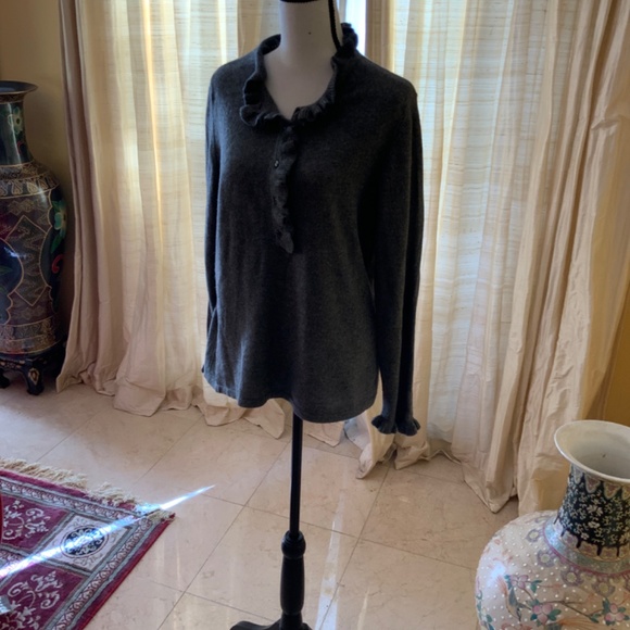 Macys Charter Club Gray Cashmere Sweater - Picture 2 of 3